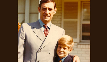Harlan Coben at 7, with his father, Carl Gerald Coben, 40, in 1969. 